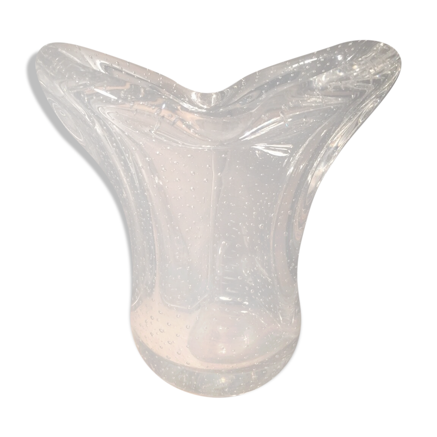 Bubbled blown glass vase Val St Lambert