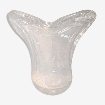 Bubbled blown glass vase Val St Lambert