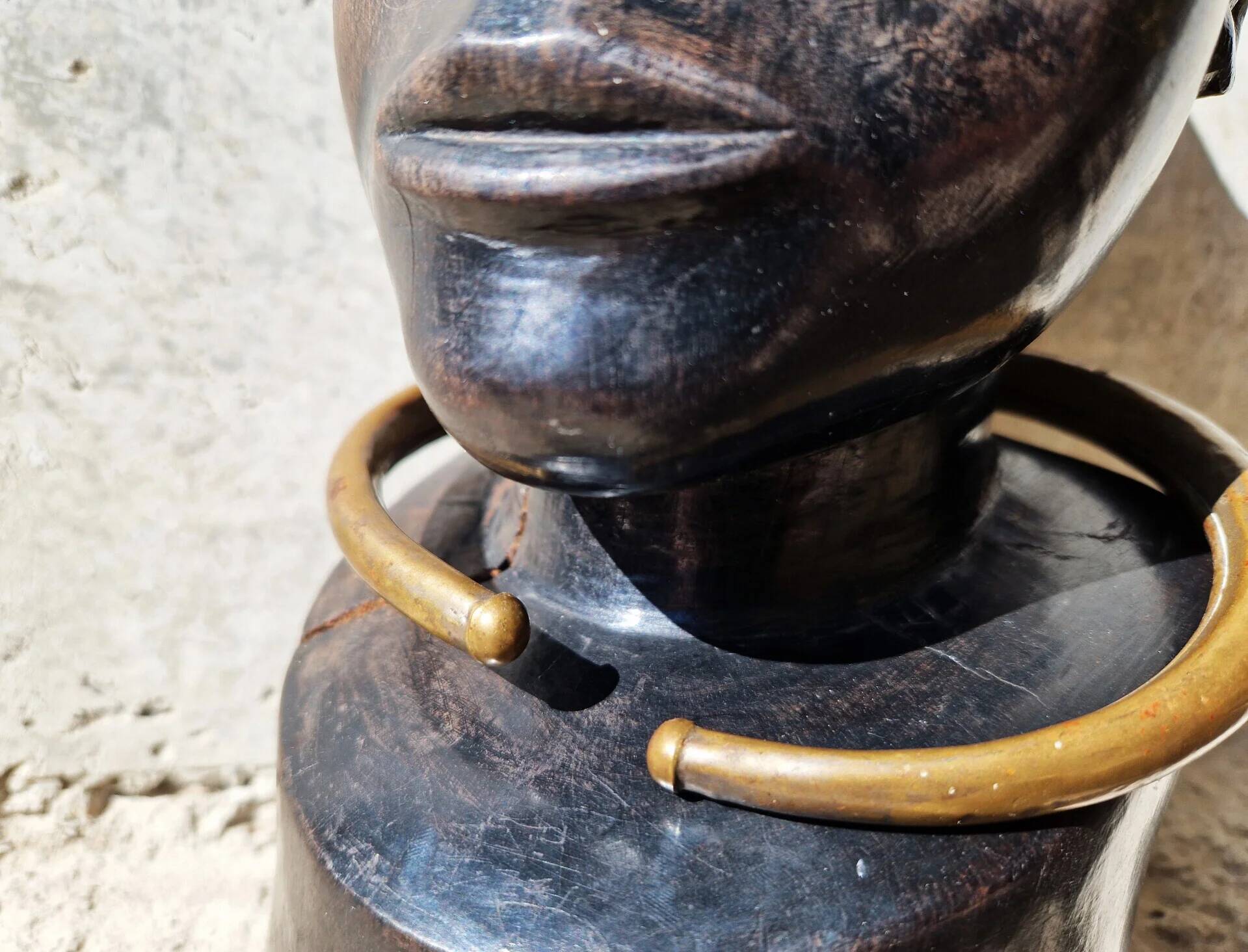 African tribal bust in ebony