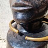 African tribal bust in ebony