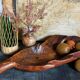 Antique XXL carved solid wood leaf cutter