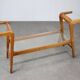 ULUV Mid-century wooden plant stand with glass shelf, Czechoslovakia, 1960s