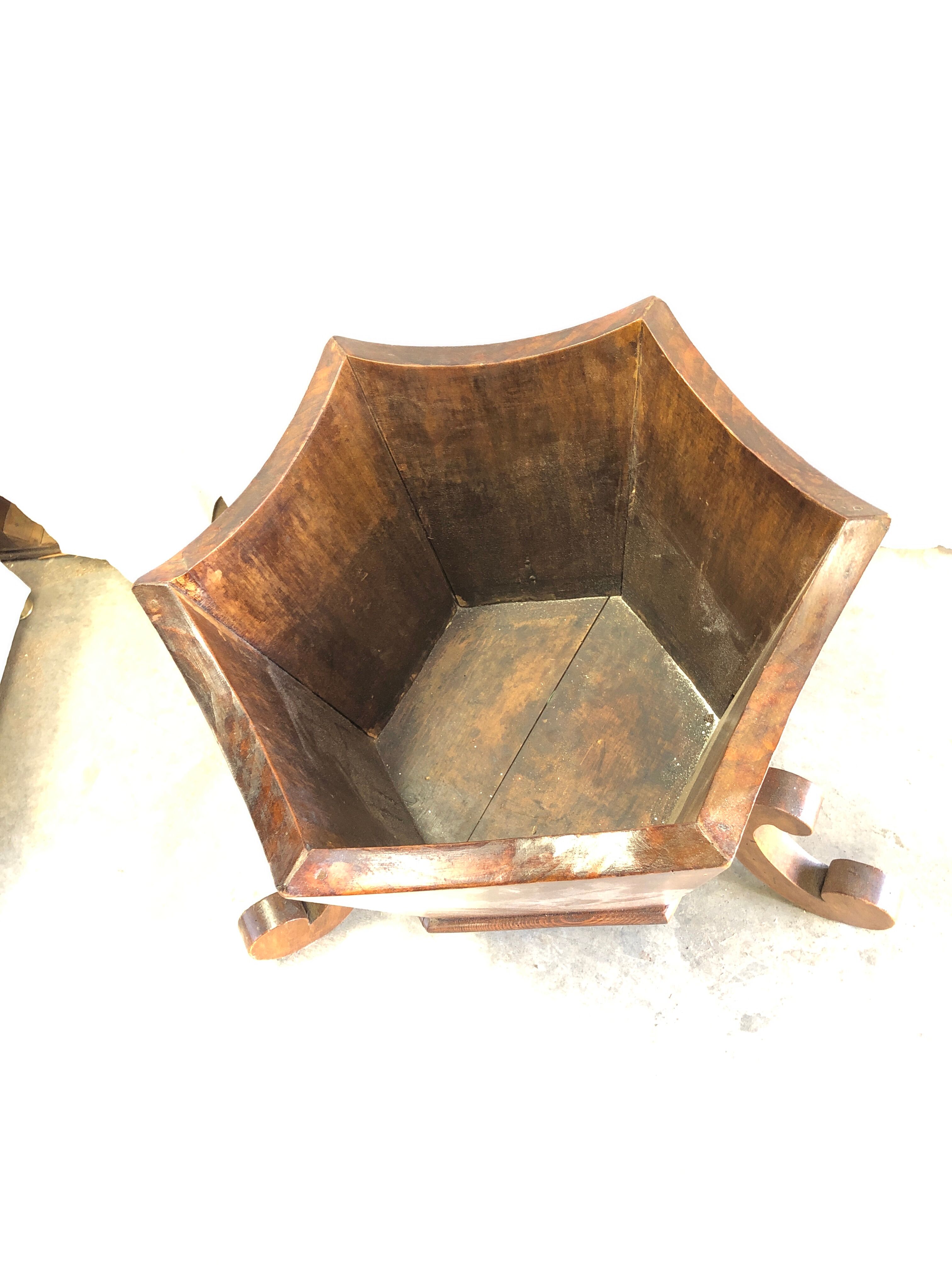 Wooden hexagonal planter