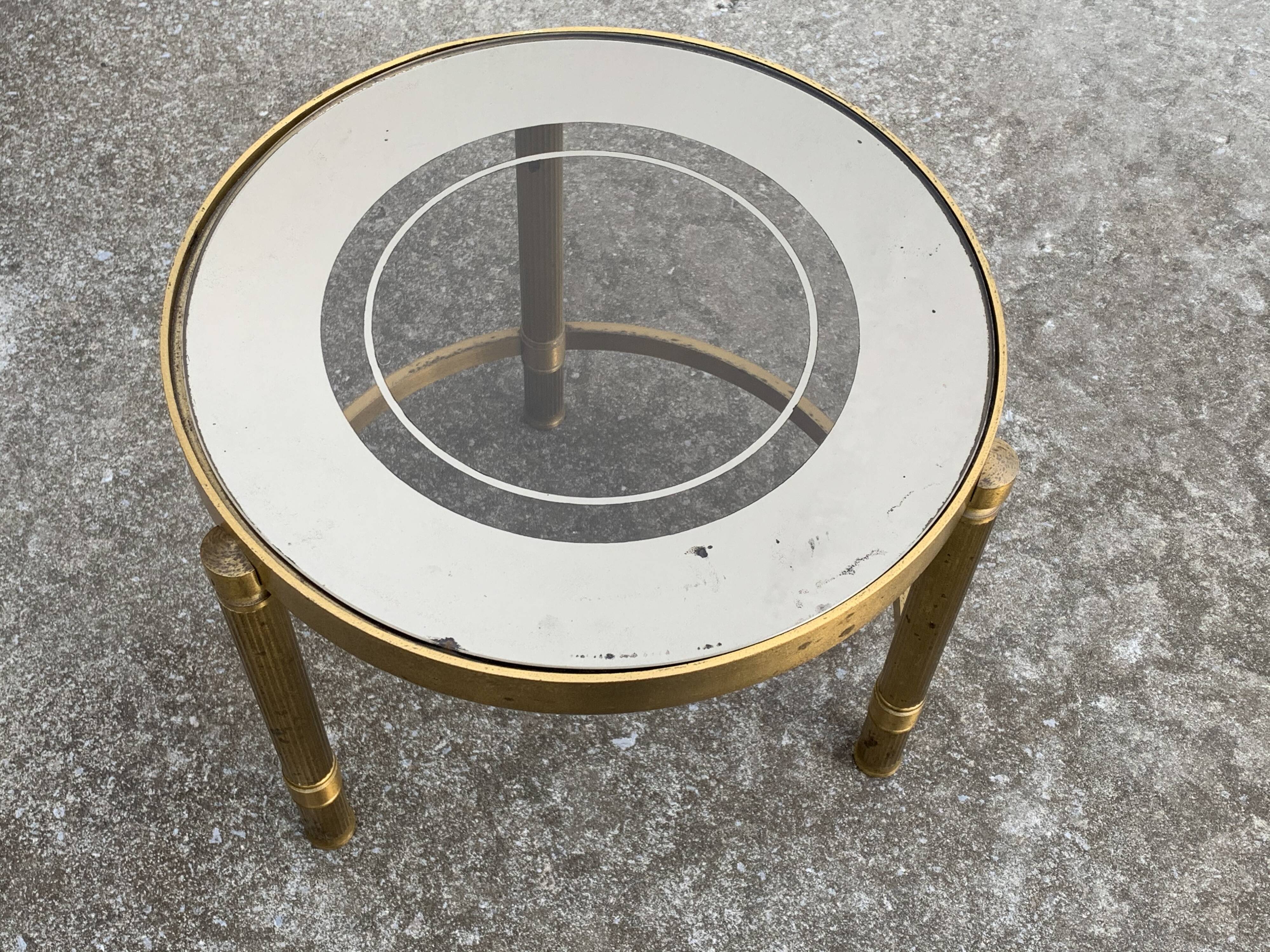 Three round brass tables 1970