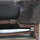 20th century leather and wood bench