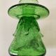 Duo de bougeoirs en verre bullé vert – Verrerie de Biot