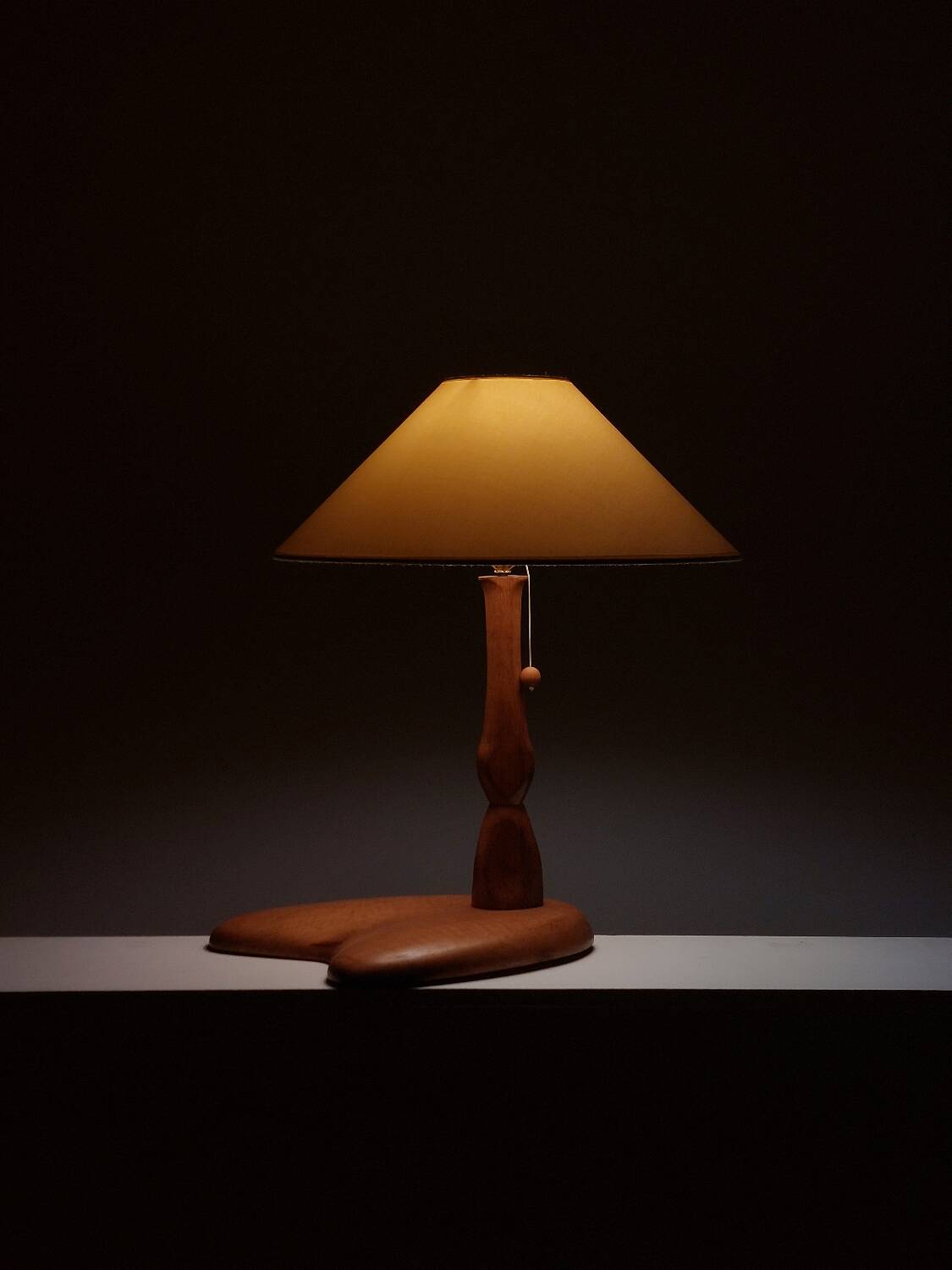 Beautiful one of a kind hand carved organic Art deco table lamp