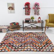 Polka dot wool vintage rug