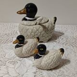 Duck salt and pepper shaker servant in barbotine 🦆