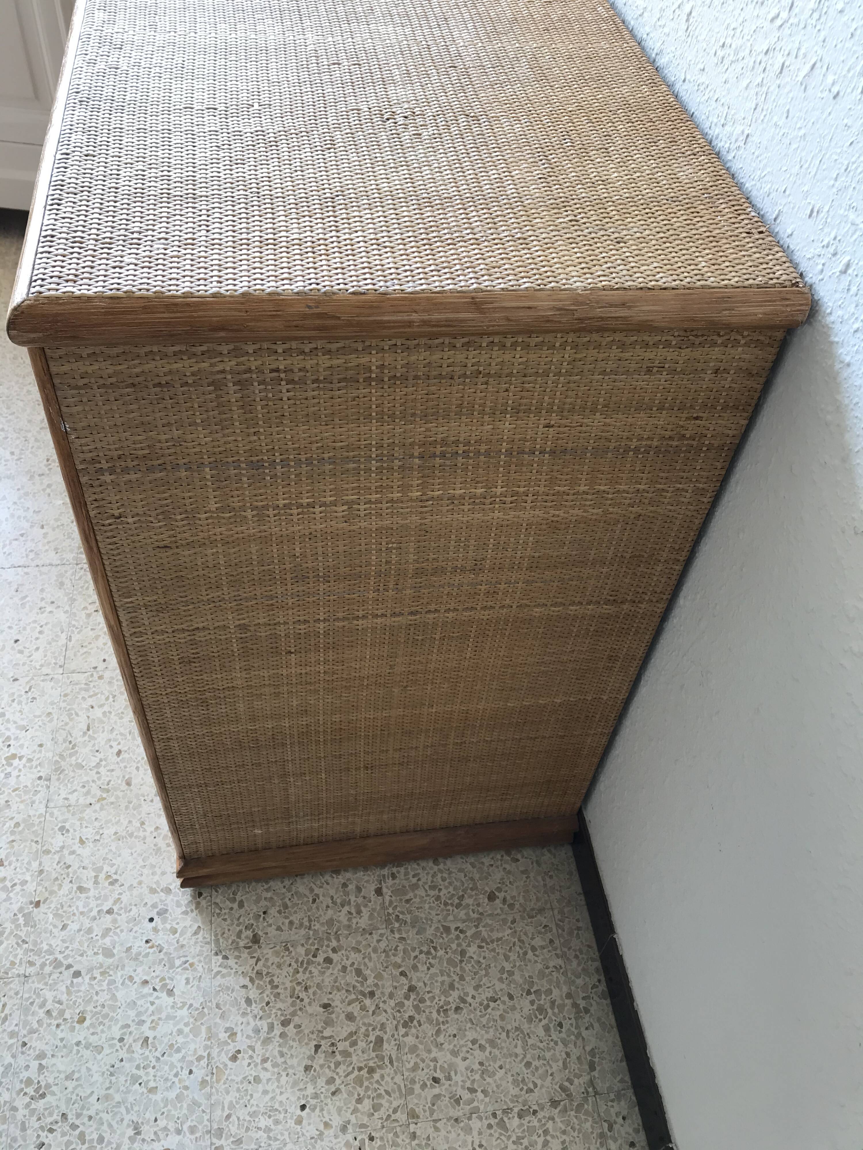 Vintage rattan dresser