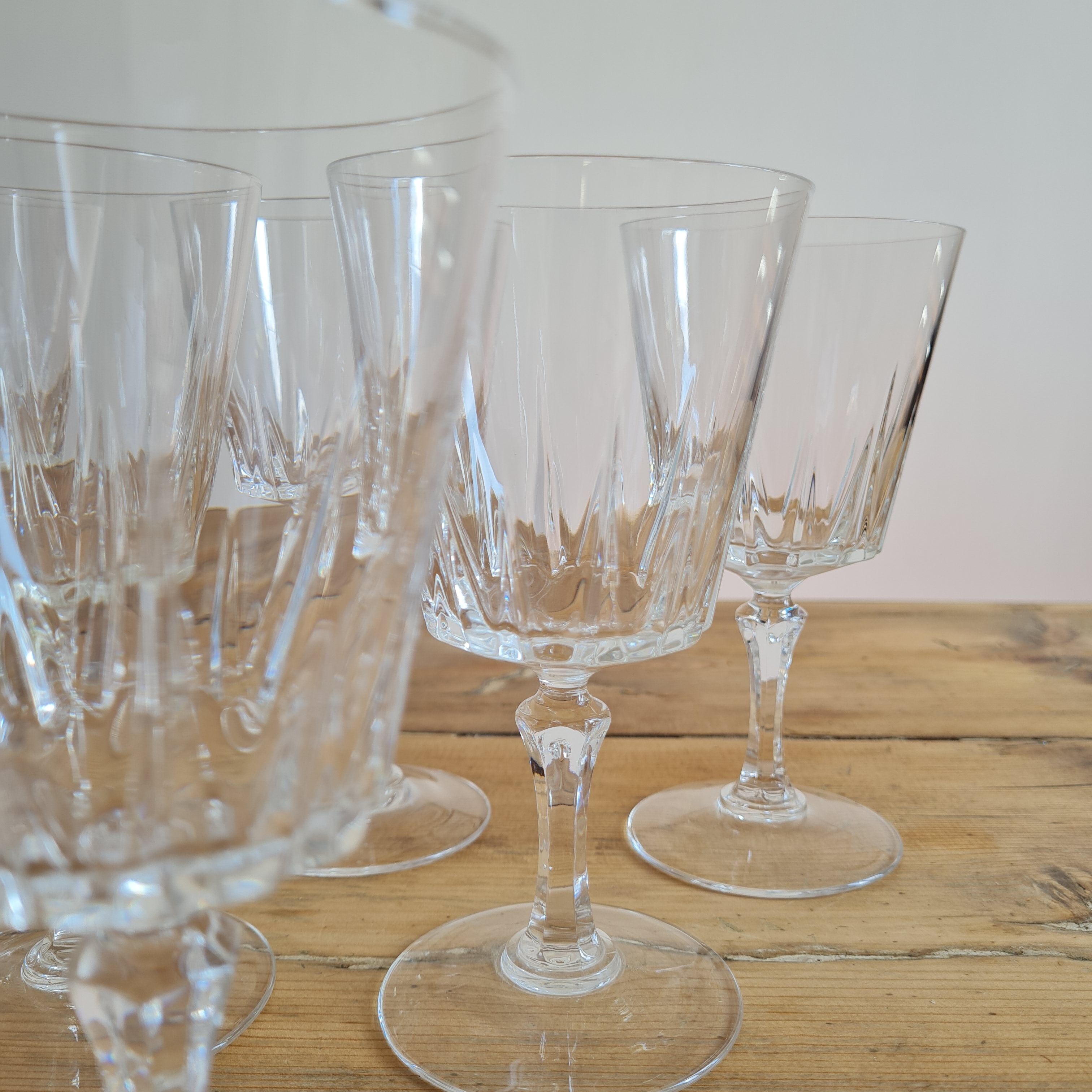 Service de 6 verres à eau en cristal ciselé