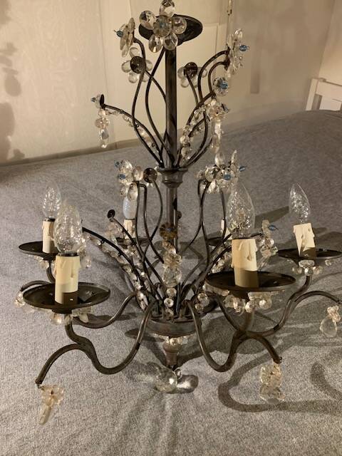 Ivory white iron chandelier