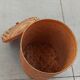 Large braided basket with lid