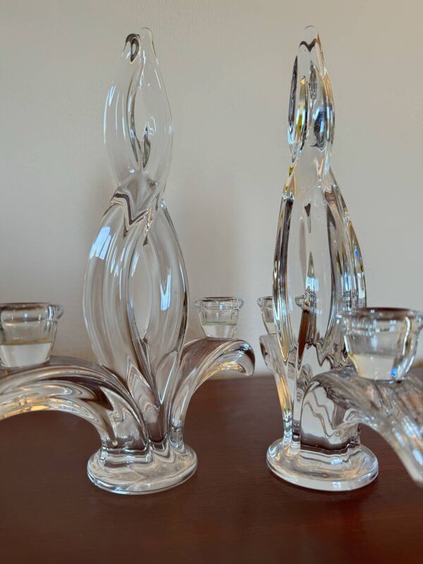 Bougeoirs cristal Vannes années 70 (X2)