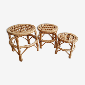 Trio de petits tabourets porte plantes ou autres