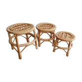 Trio of small stools carrying plants or others