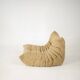 Togo set of launge chair and pouf in caramel loop