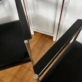 Paire de fauteuils vintage en cuir et chrome