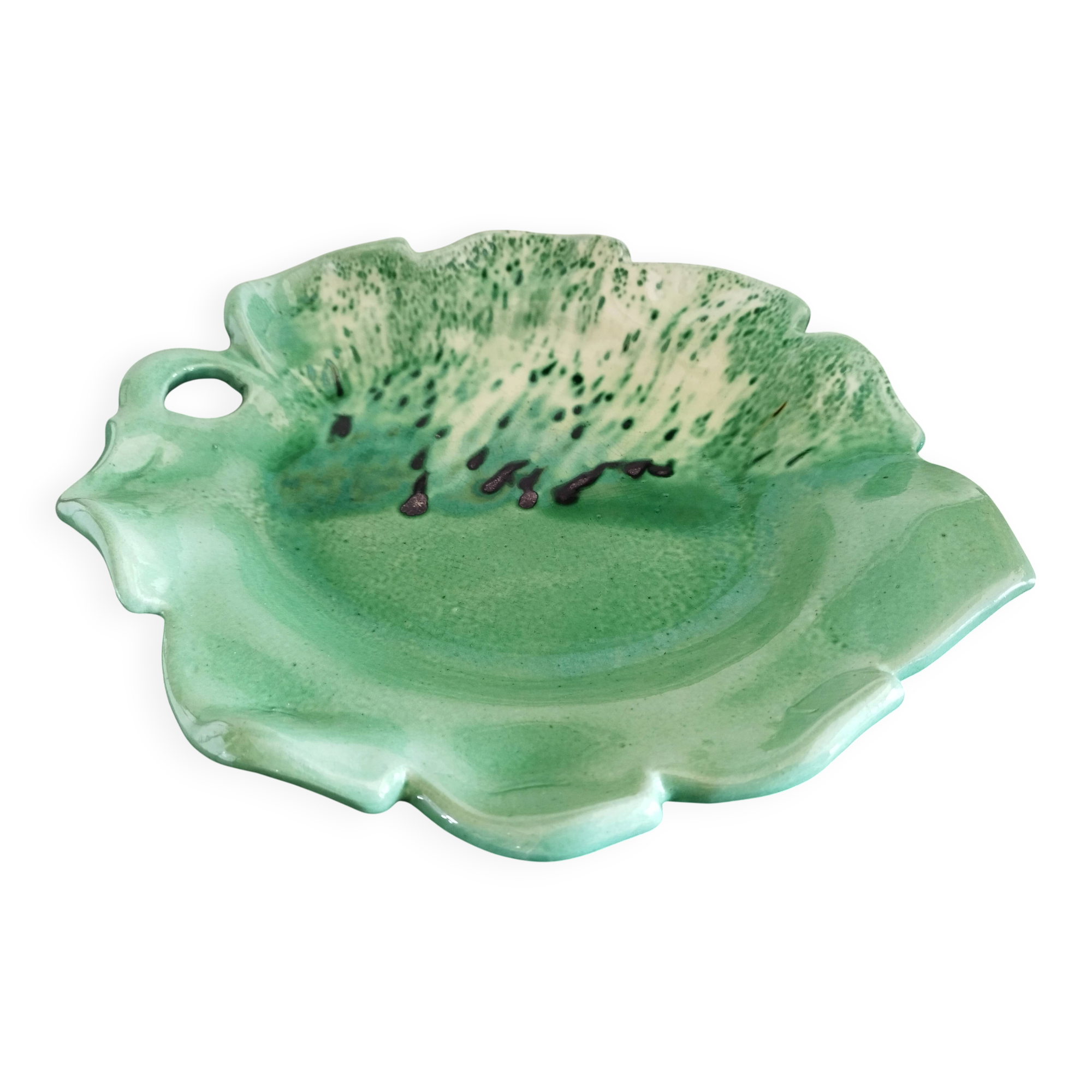 Plate, fruit bowl or leaf-shaped catchall Vallauris