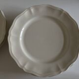 Set of 7 Sarreguemines Ivory plates with gadroons 1960