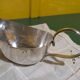 Silver-plated metal gravy boat, made by Meurgey silversmiths in Paris