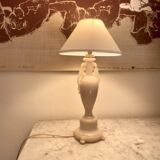 Lampe verre, câble tissu 2 M, abat-jour coton