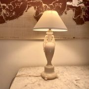Glass lamp, 2M fabric cable, cotton lampshade