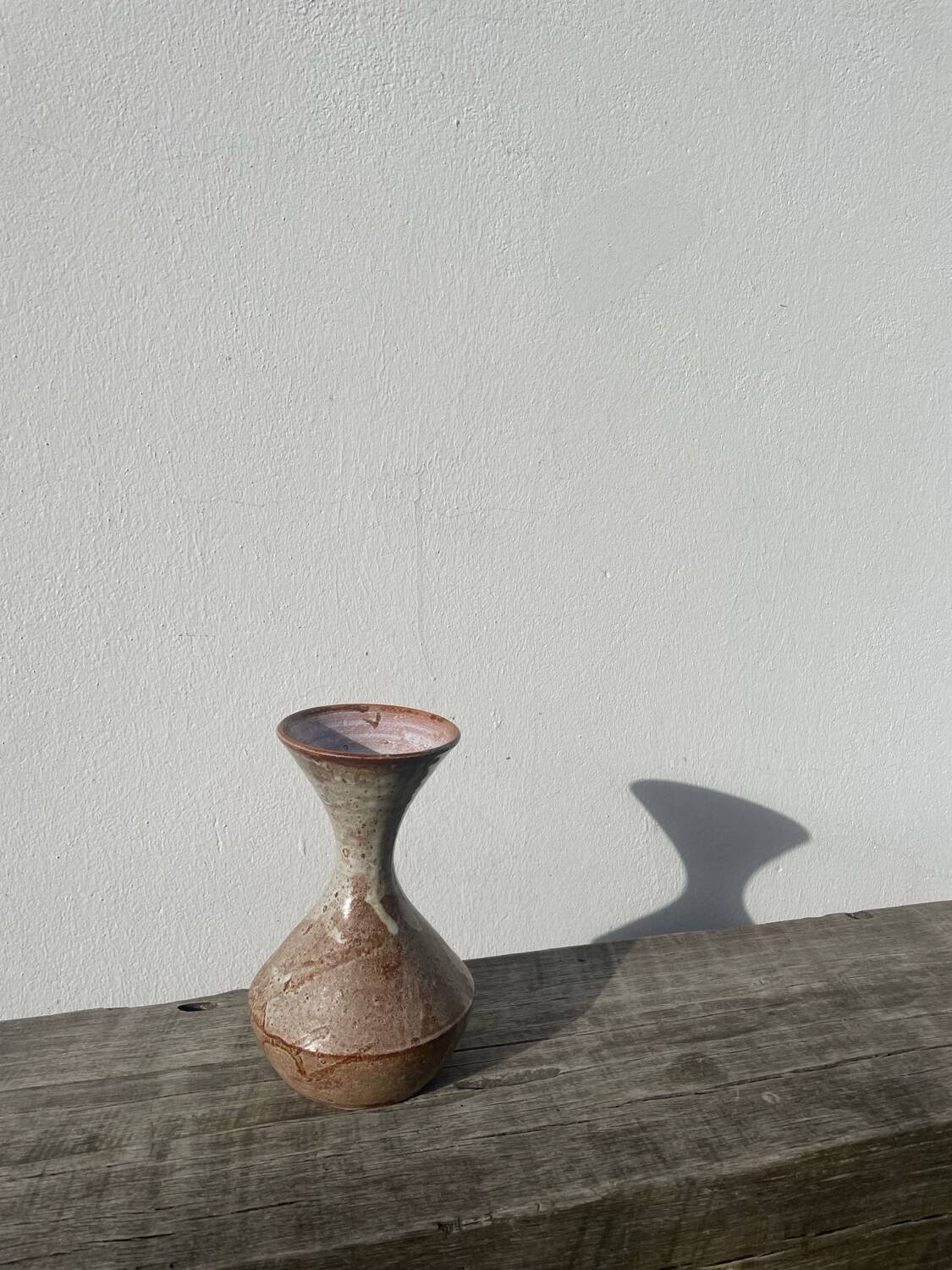 Beige stoneware ceramic vase