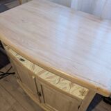 Low furniture refurbished in bleached wood