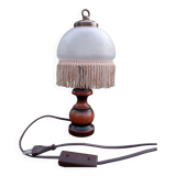 Romantic vintage bedside lamp with fringed glass