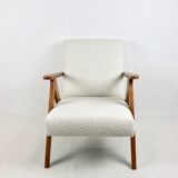 Vintage Ivory White Boucle Model B-310 Armchair, 1970s