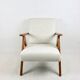 Vintage Ivory White Boucle Model B-310 Armchair, 1970s