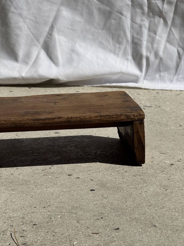 Petit banc en teck ancien bas indonésien ancien H10 L62 l14