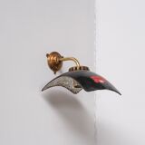 Mercury glass and brass antique wall lights