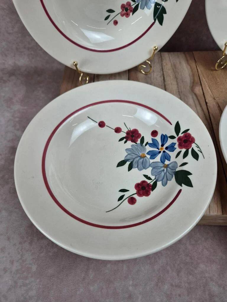 Lot de 4 assiettes creuses vintage Sarreguemines modèle Champfleury