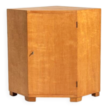 Scandinavian Birch Corner Cabinet, Mid-Century