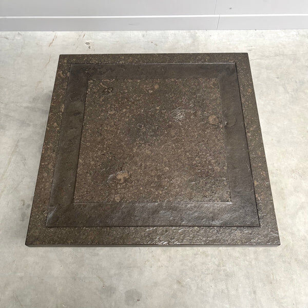 Set Peter Draenert stainless steel and stone coffee tables, 1970s