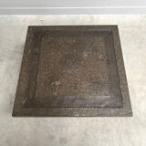 Set Peter Draenert stainless steel and stone coffee tables, 1970s