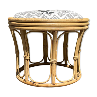 Tabouret en bambou années 50