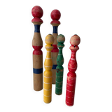 Old wooden bowling pins