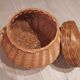 Wicker pouf box