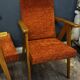 Pair of restored vintage compass armchairs from the 1950s/1960s.