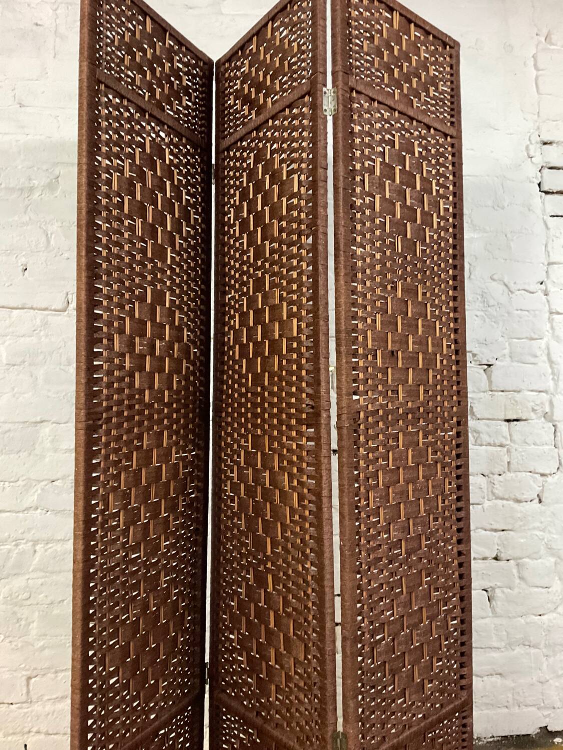 3-section rattan and wicker screen