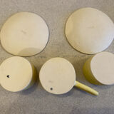 Yellow stoneware coffee set