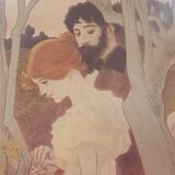 Paul Balluriau, "Twilight", signed lithograph, late 19th century.