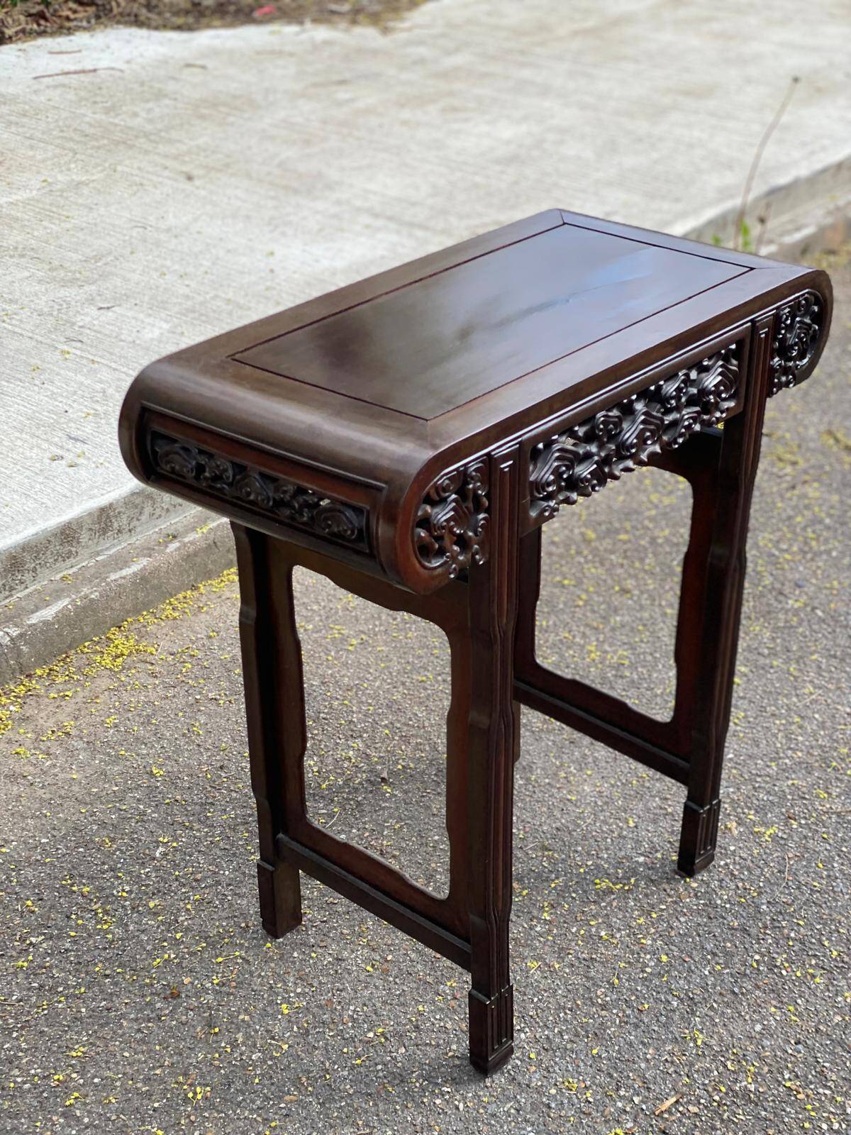 19th-century carved solid wood Chinese console.