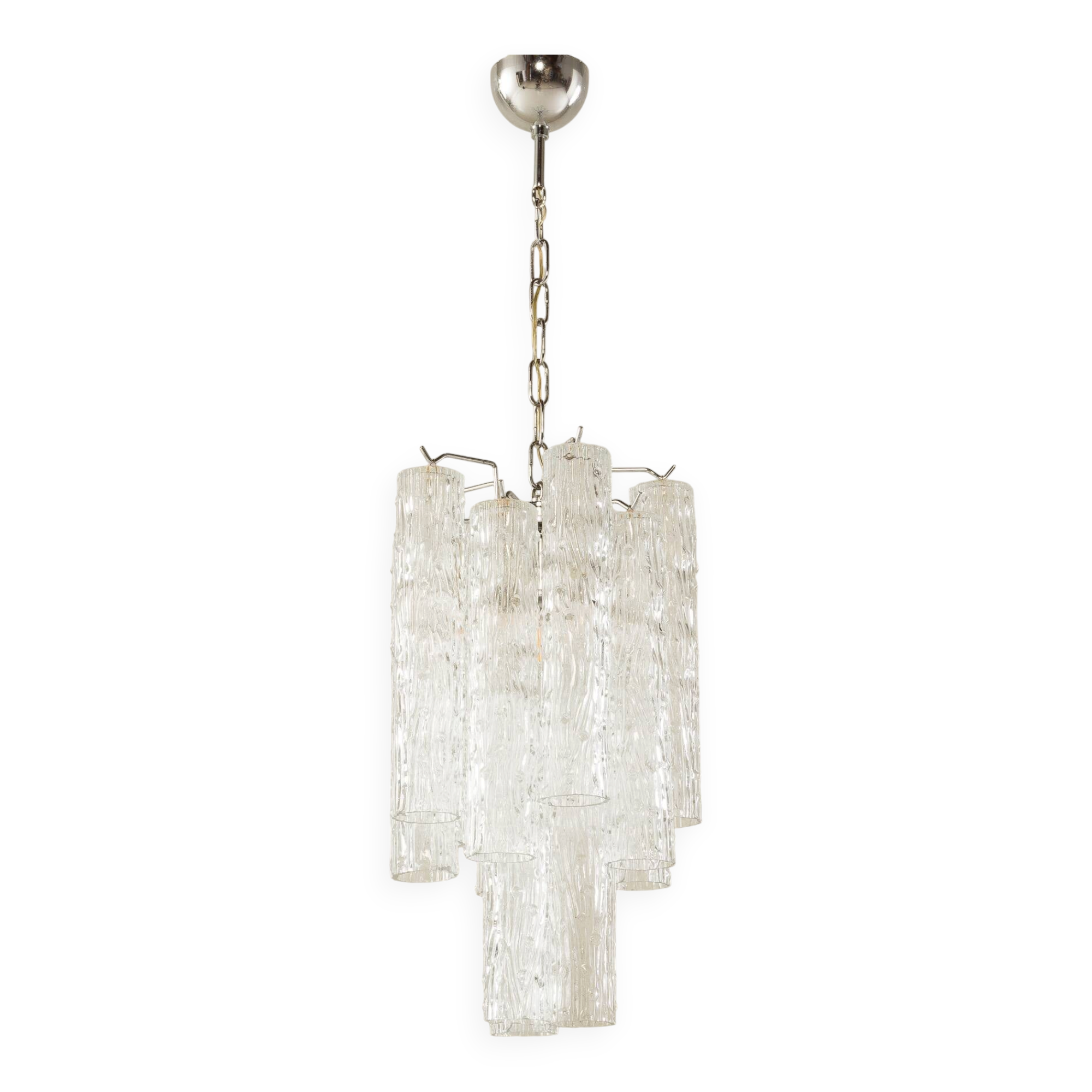 Chandelier en verre Tronchi de Venini, années 1970