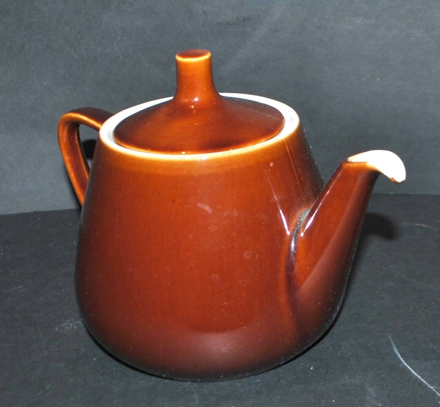 Vintage Villeroy Boch ceramic teapot 1960-70 chocolate caramel color