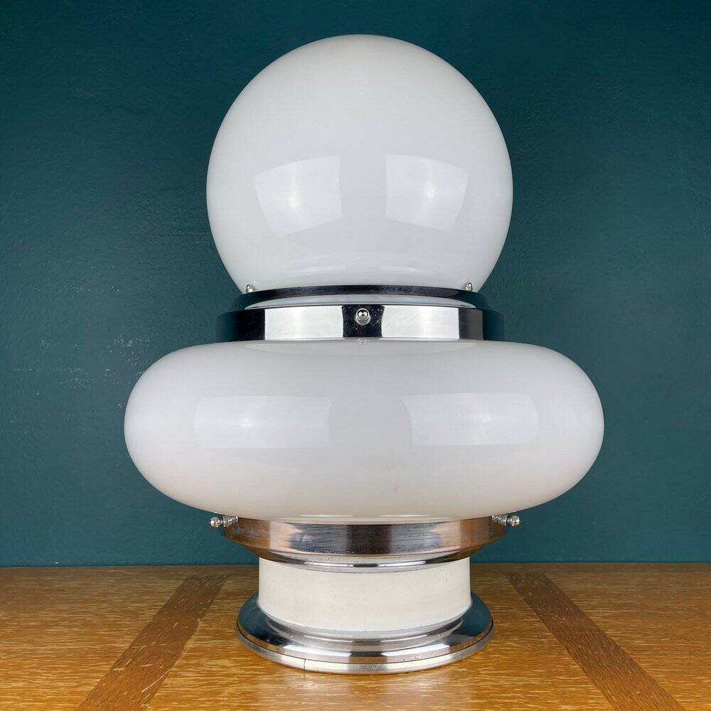 White opaline glass table by UFO, Italy, 1970s
