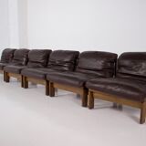 Paire de chauffeuses en cuir 1970